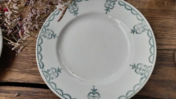 Ensemble de 6 assiettes de la manufacture " Moulin des loups -Hamage" ton vert – Image 3