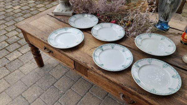Ensemble de 6 assiettes de la manufacture " Moulin des loups -Hamage" ton vert – Image 2