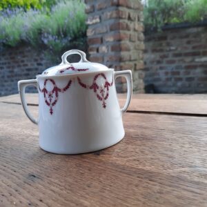 Sucrier couronne bordeaux dorée