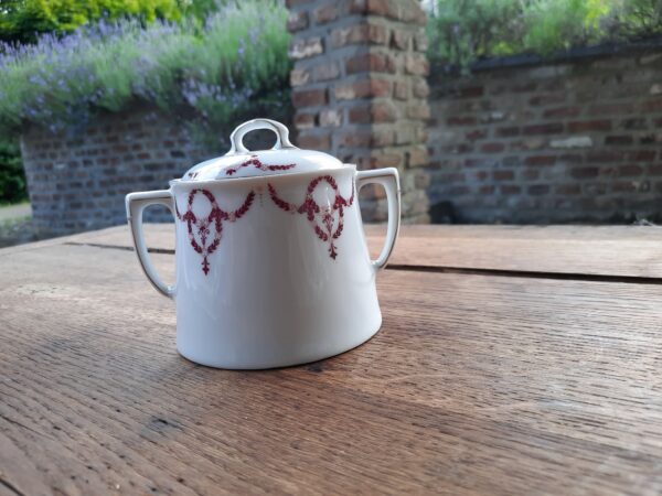 Sucrier couronne bordeaux dorée