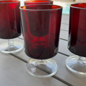 Lot de verre Luminarc vintage bordeaux