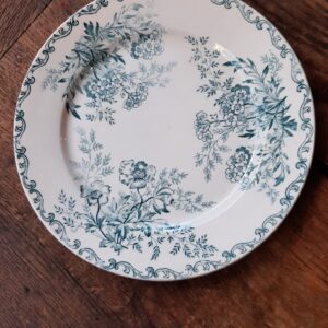 Assiette décor vert