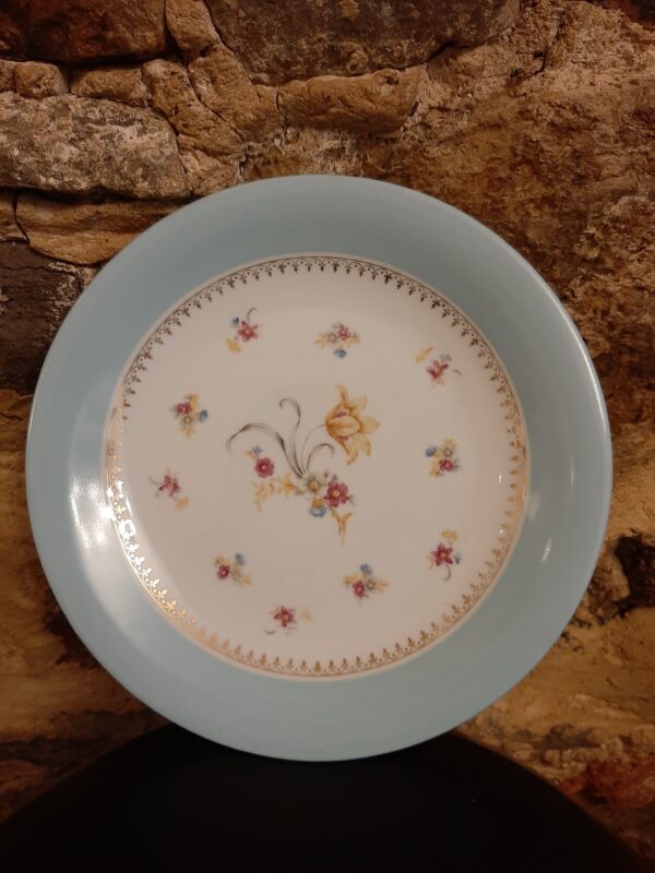 Assiette fleurie et dorée – Image 2