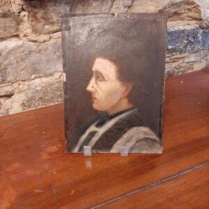 Peinture féminine sur carton